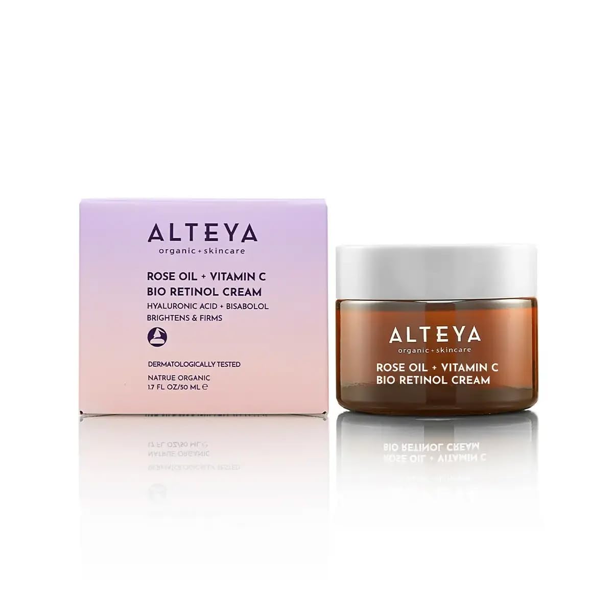 Alteya Organic Luminous Rose Pure Moisture Face Cream 50 ml - NaTrue Certified Organic 100% Pure Natural, Lightweight Hydration, All Skin Types