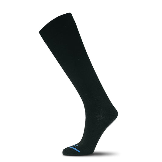 FITS Film Ski Merino Wool Sock For Men and Women, Over-the-Calf, Breathable, Odor Resistant, Lightweight, Ski & Snowboard Sock, Whole Foot Comfort, Black, X-Large