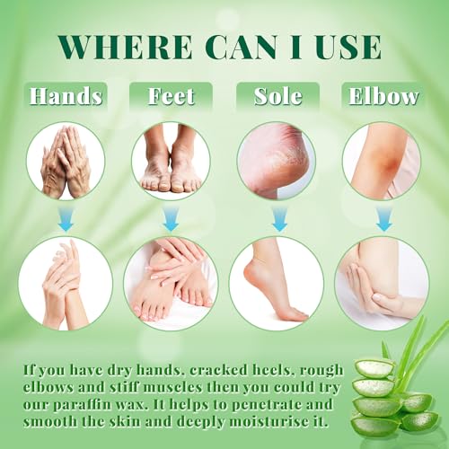 Paraffin Wax Refill, 10 packs of Paraffin Bath Wax for Hands and Feet for relief of stiff muscles and arthritic pain - deeply moisturises and protects the skin of the hands and feet (Aloe vera)