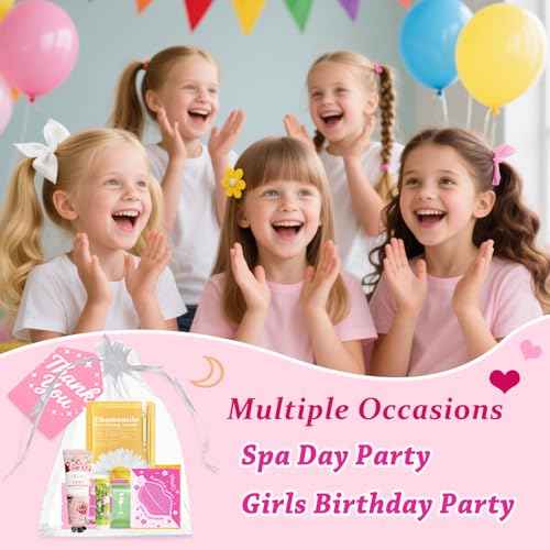100 PCS Spa Party Supplies for Girls, Spa Party Favors Gifts Set Include Face Masks Skincare, Hand Cream, Lip Balm, Eye Mask, Lip Mask, Hair Ties, Sleepover Slumber Birthday Spa Party Supplies Kit