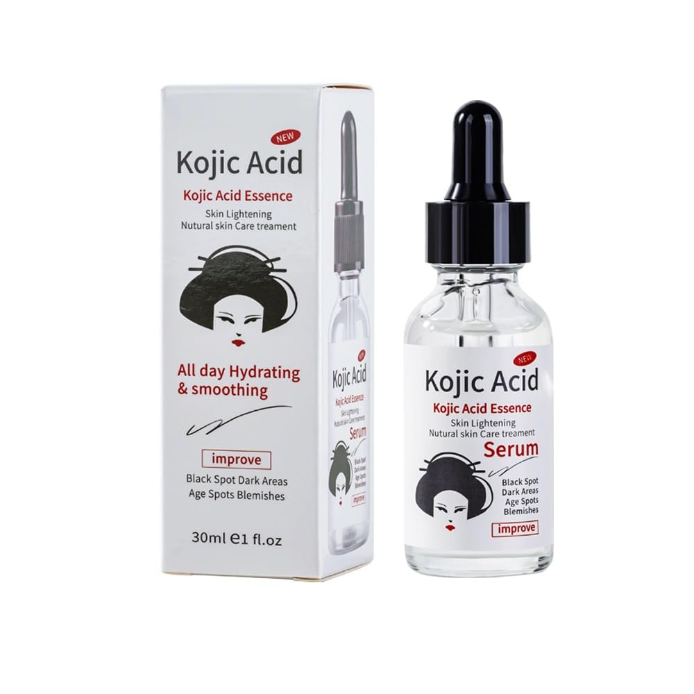 Kojic Acid Essence Serum for Radiant Complexion – Hydrating Facial Essence with Ceramide and Hyaluronic Acid – Reduces Dark Spots and Blemishes – 30ml
