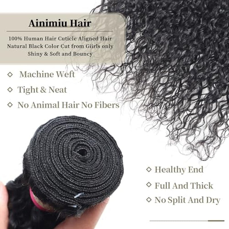 Curly Wave Human Hair 4 Bundles Brazilian Raw Virgin Hair Weave Bundles Jerry Curly Wet And Wavy 12A Grade Unprocessed Human Hair Extensions Natural Black 12 14 16 18 inch 100g/pc