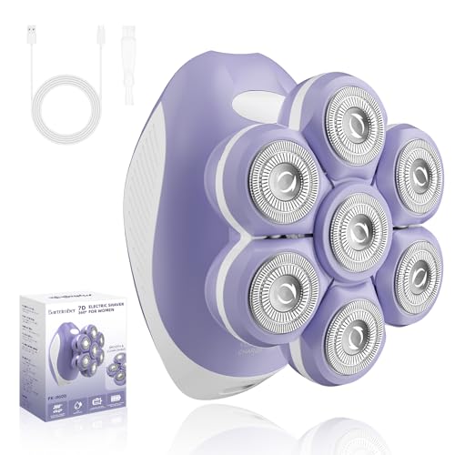 7D Electric Razor for Women: Fast & Painless Full-Body Shaver for Legs & Face ? Waterproof Hair Remover with Light & Travel Cover ? Wet/Dry Use, Smooth Close Shave, Birthday Christmas Gift