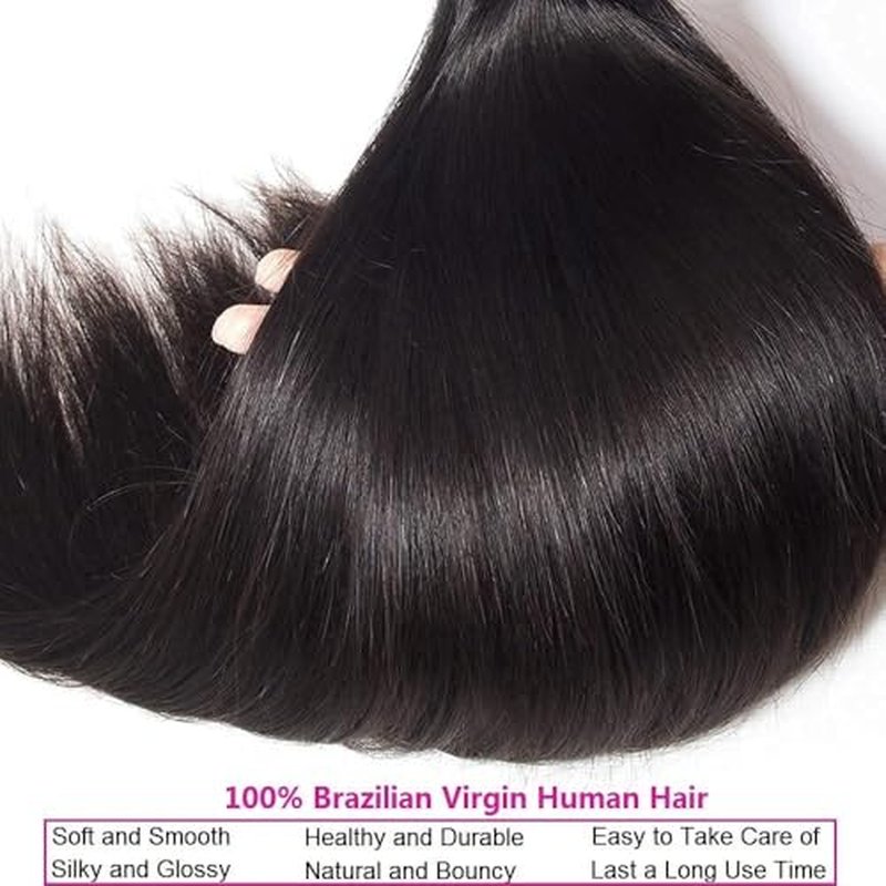 Bundles Human Hair 20 22 24 Inch Straight Wave Natural Human Hair Bundles Total 300g 11A Unprocessed Brazilian Soft Quick Weave Soft Sewn In Hair for Black Women