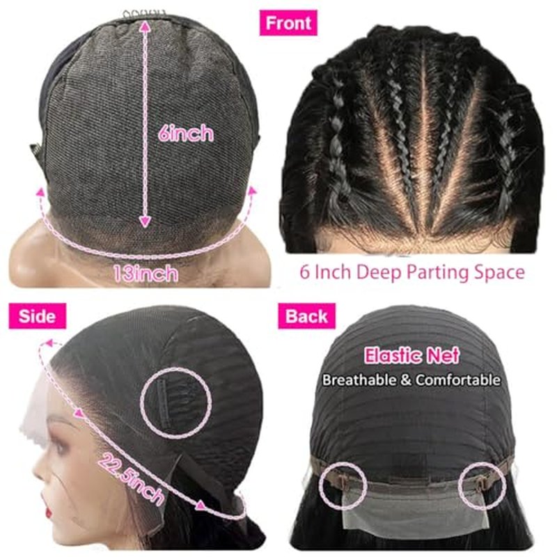 HD Lace Front Wigs Human Hair Pre Plucked Pre Bleached with Baby Hair Ear to Ear 13x6 Lace Frontal Wig 100% Brazilian Unprocessed Virgin Human Hair Wigs for Women 200% Density (26 Inch)