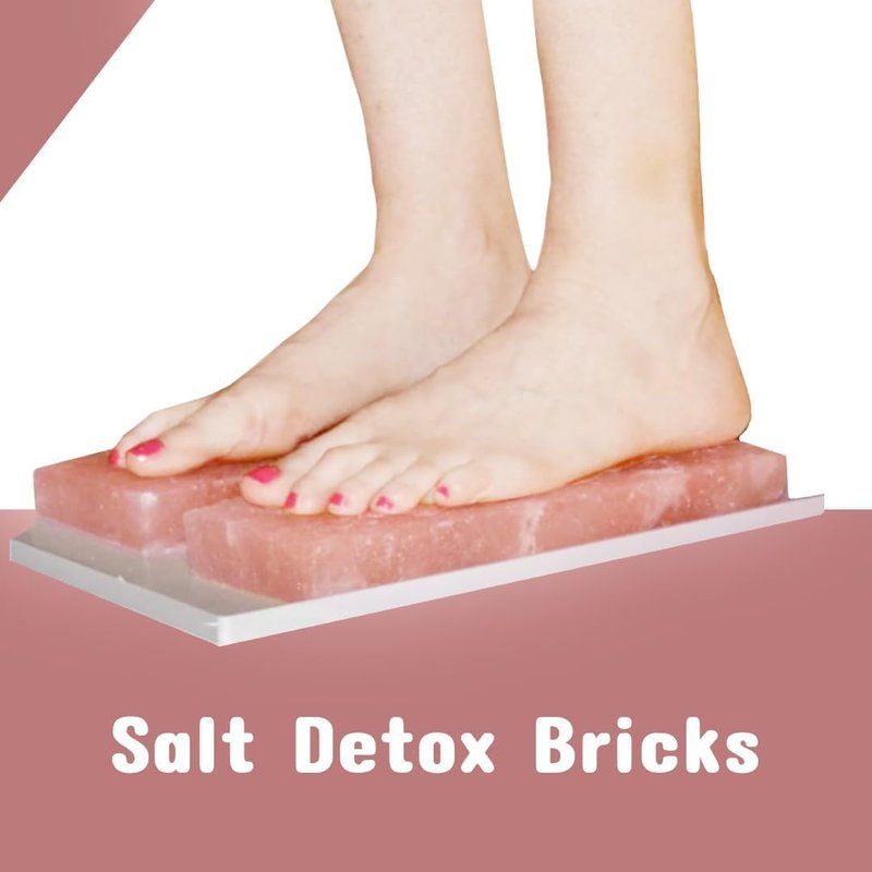 Himalayan Pink Salt Detox Blocks - Natural Foot & Hand Relief | Pack of 2 Salt Bricks (8x4x2)
