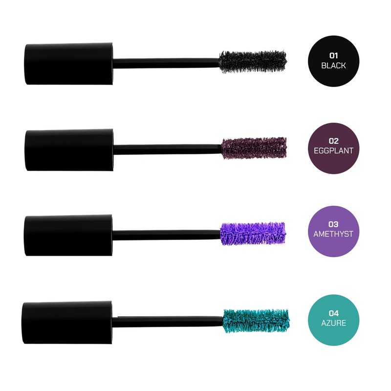 Radiant Professional Fiber Mascara Volume and Length, Non-Clumping, No Flaking, Defining & Curling, Lash lengthening Mascara, Triple Action Brush, Argan & Tsubaki Oil, 0.44 fl oz (01 Black)