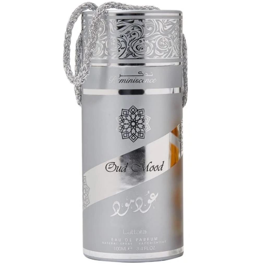 Lattafa Oud Mood Reminiscence for Unisex Eau de Parfum Spray, 3.4 Ounce (Pack of 2)
