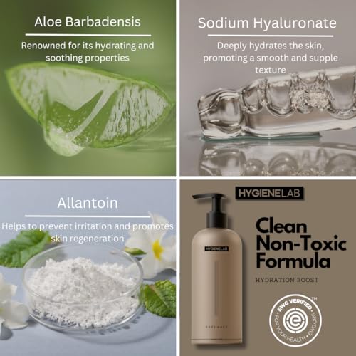 HygieneLab Mens Natural Body Wash - Ultra Hydrating, EWG Verified Clean Formula, Lavender Sands Scent, Sulfate-Free, Paraben-Free, Phthalates-Free, Gentle & Effective for Healthy Skin (10 oz)