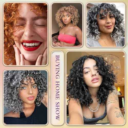 Silke Grey Curly Gogo Curl Ocean Wave Crochet Braids Hair 6 Pack Water Wave Hair Extensions For Women(10inch,Tgrey)