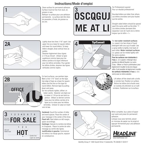 Headline Sign 32433 Stick-On Vinyl Numbers, Red, 4-Inch, Made in USA