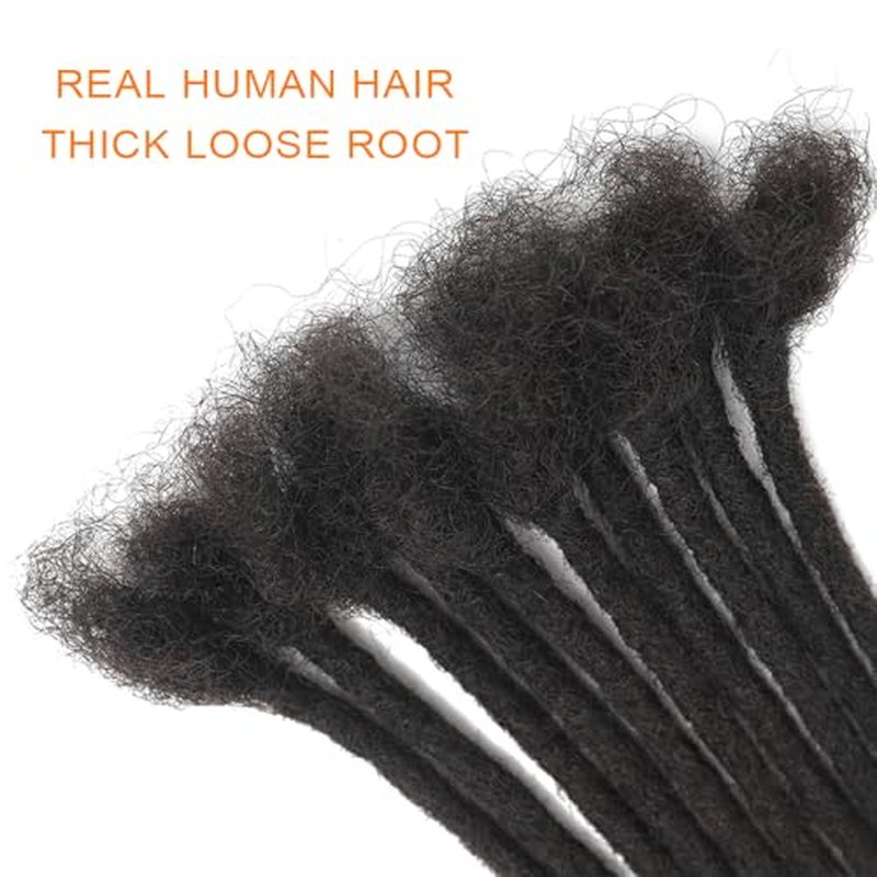 Dreadlock Extensions Human Hair 0.4cm Thickness 12 Inch 60 Strands 100% Real Human Hair for Man/Women/Kids Full Handmade Permanent Loc Extensions Bundles Can Be Dyed Bleached Curled and Twisted