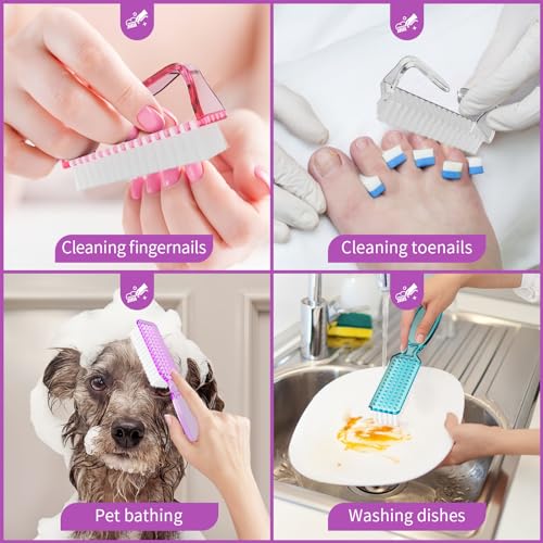 Nail Brushes for Cleaning Fingernails, Handle Grip Nail Scrubber Brush, Manicure Tools Scrub Brushes Kit, Toenail Brush To Clean Under Nails Pedicure Foot Small Brush Women Men (8 Pack)