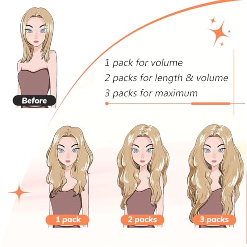 OVO Double PU Weft Hair Extensions Human Hair Ombre Brown Highlight Seamless Invisible Weave,Beaded Flat Weft Extensions, Soft & Natural Real Human Hair Extensions