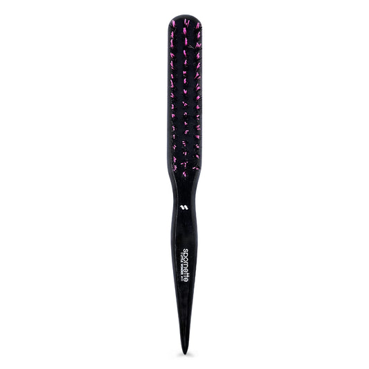 Spornette Boar Bristle Hair Brush for Women & Men - Little Wonder Small Teasing Brush - Create Slick Backs & Volume - Boar & Tourmaline Nylon Bristles for Back Brushing & Combing (Pink)