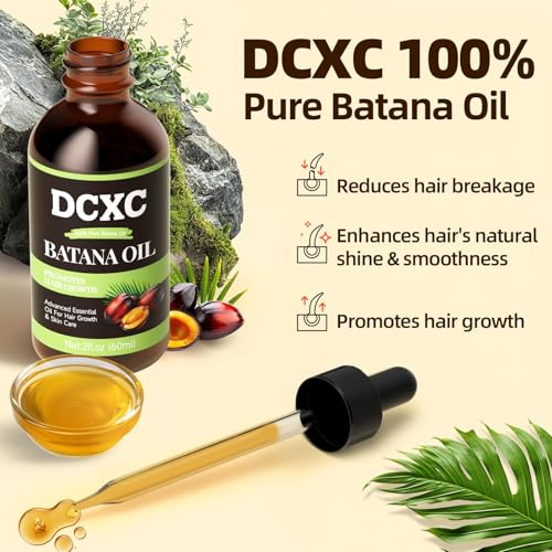 100% Pure & Natural Batana Oil for Hair Growth - Strengthens Hair, Reduces Breakage and Hair Loss, Enhances Shine - Nourishment For All Hair Types - 60ml