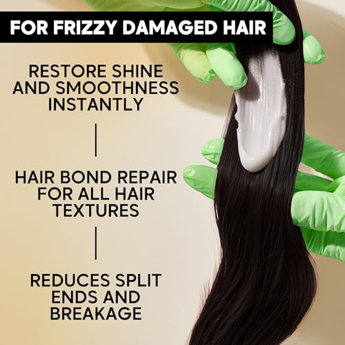 AFRO BRAZILIAN BONDOX Extra-Strong Hair Mask - Intense Hair Treatment for Afro, Coarse & Curly Hair - Deep Repair & Frizz Control - With Almond & Shea Oils, Seaweed - Formaldehyde Free - 2.82oz