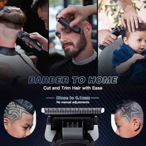 Hair Clippers for Men, Cordless Hair Trimmer for Hair Cutting with Long Battery Life, 8500RPM Electric Clippers and Trimmers Set for Self-Haircut and Family Use (Black)