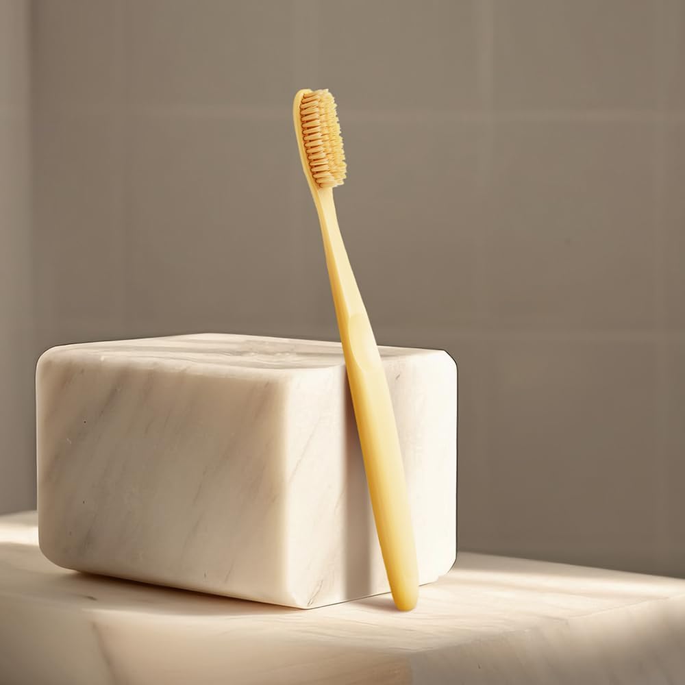 Mini Gold Toothbrush - Extra Soft Large Head with 3,200 Ultra-Fine Bristles | Ideal for Sensitive Gums | 10 Pack