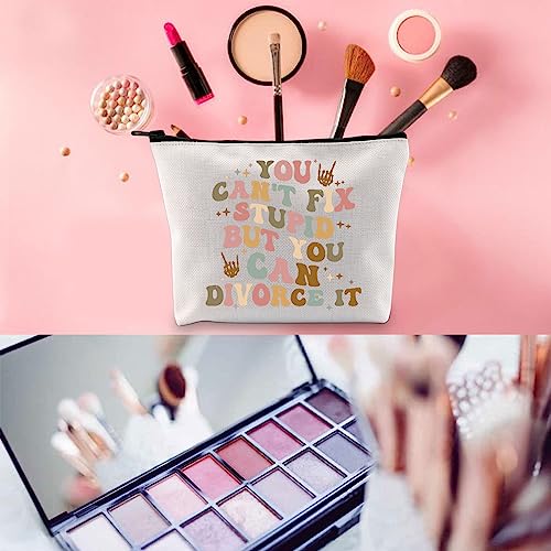 WCGXKO Divorce Gift Ex Wife Makeup Bag Zipper Pouch (DIVORCE IT) - Travel/On-the-go, Makeup Storage, Organizing Essentials, Gift for Cosmetic Enthusiasts