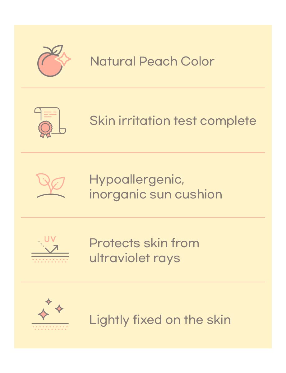 Shingmulnara Oxygen Water Tone Up Sun Cushion SPF50+ PA++++ (15g + 15g Refill) (#02 Peach) + Kitty Friends character sticker