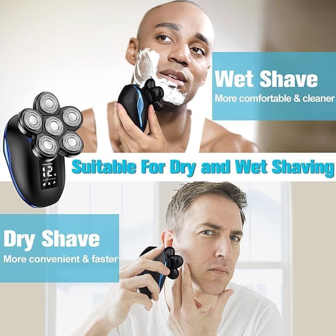Electric Shaver for Men - 6-in-1 Multi-Function Razor with Precision Blades | Waterproof Design