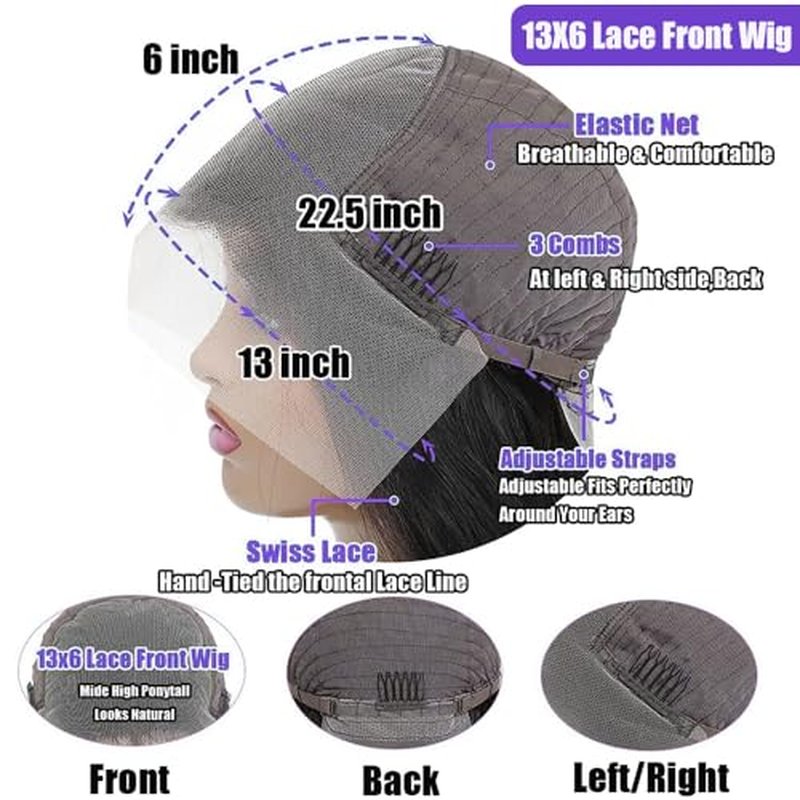 Redice Human Hair Wigs for Women - HD Transparent Lace Front Wigs, 200% Density, Glueless, Body Wave, Pre Plucked with Baby Hair, 26 Inch