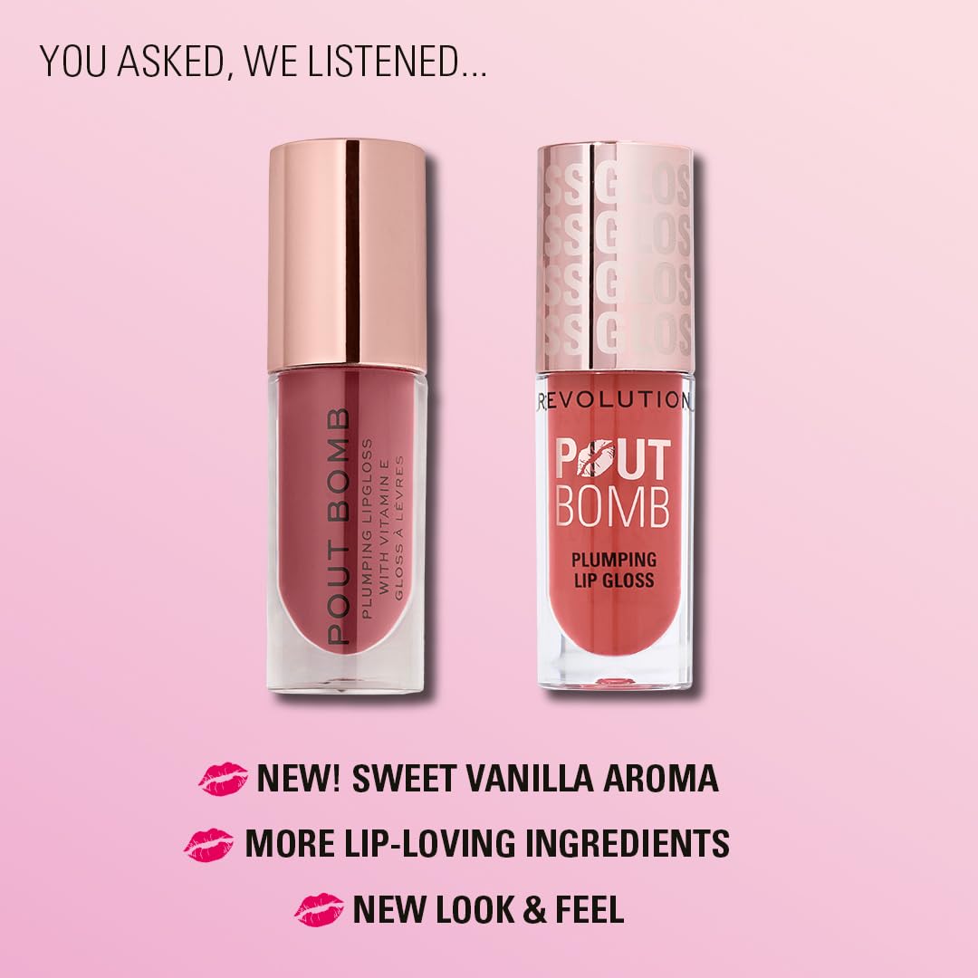 Revolution Pout Bomb Plumping Lip Gloss, Glaze Clear