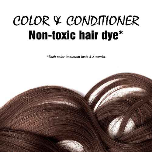 Light Mountain Henna Hair Color & Conditioner - Dark Brown Hair Dye for Men/Women, Organic Henna Leaf Powder and Botanicals, Chemical-Free, Semi-Permanent Hair Color, 4 Oz
