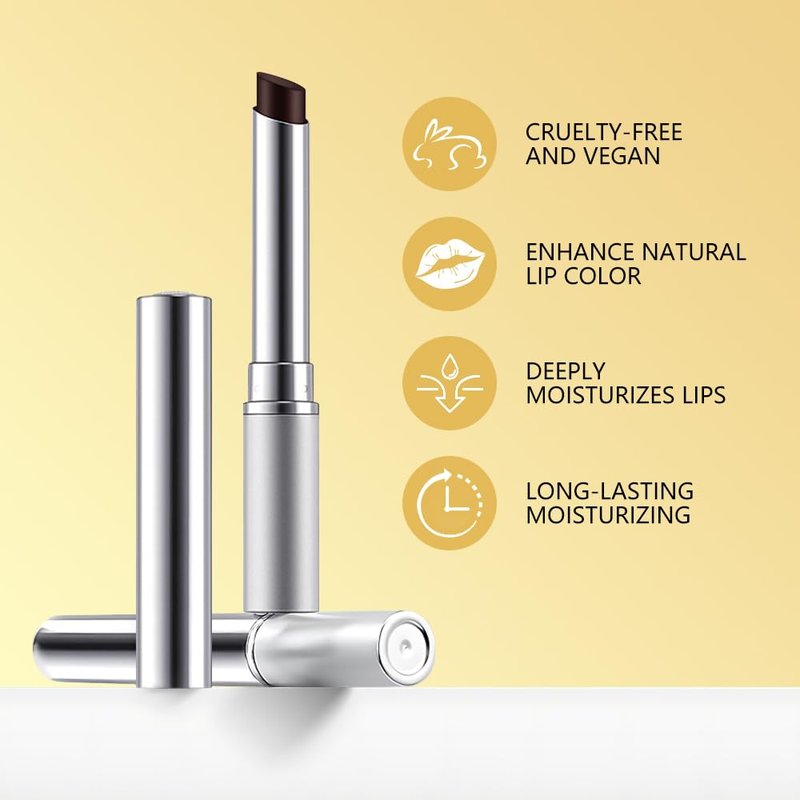 2Pcs Browm Honey Tinted Lip Stain Lip Balm Lip Gloss Lipstick, Sheer Hydrating Lip Stains Tint, Moisturizing Lip Color for All Skin Tones, Nourishing Lip Balm with a Hint of Natural Black Cherry