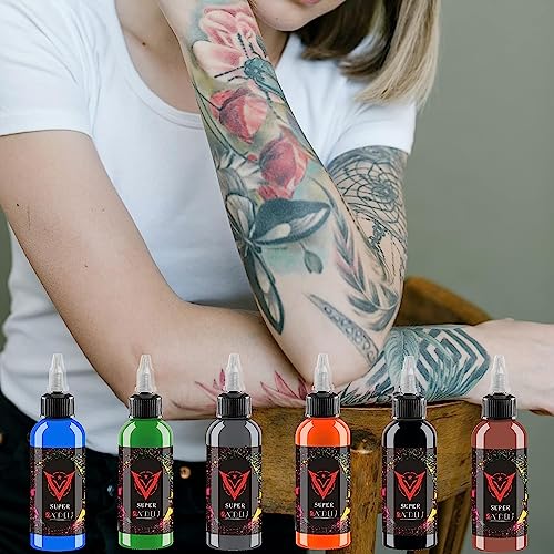 BaodeLi 14 Color 30 ml Tattoo Ink Kit with Microblade Paint and UV Ink - Dynamic Ink Set for Tattoo Equipment and Gun - Includes Green Soap