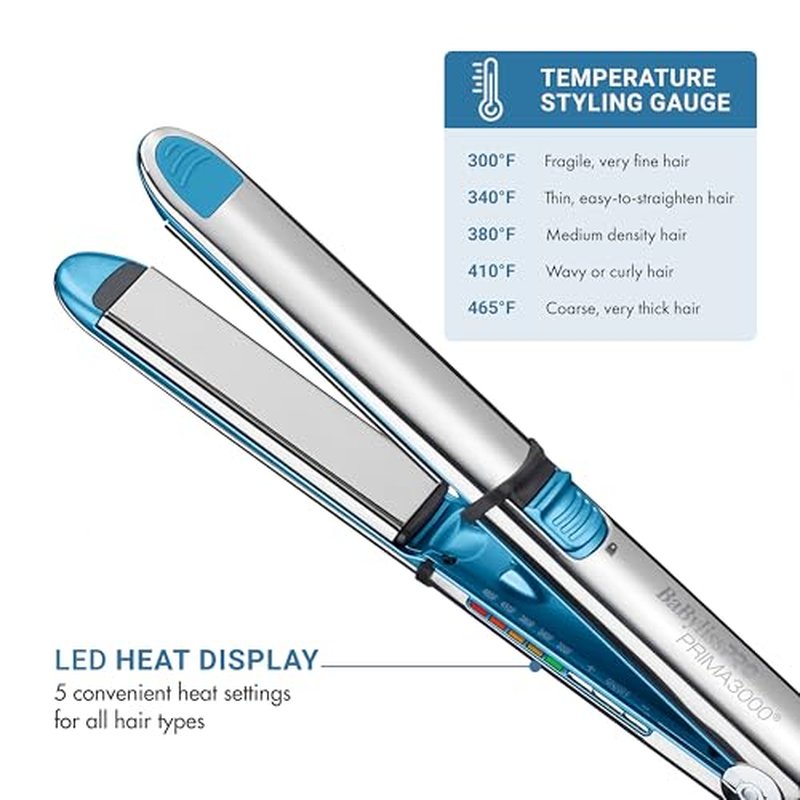 Nano Titanium Prima Ionic Hair Straightener ? Professional Flat Iron & Curling Iron in One for Stylists, Pro Styling Hair Tool