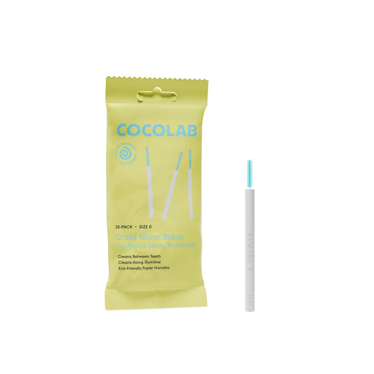 Great Gums Brush by Cocolab, Soft Interdental Brushes for Tight Spaces Between Teeth, Dental Floss Picks for Effective Teeth Cleaning and Oral Care, Suitable for Braces, Size 0, 25 Count