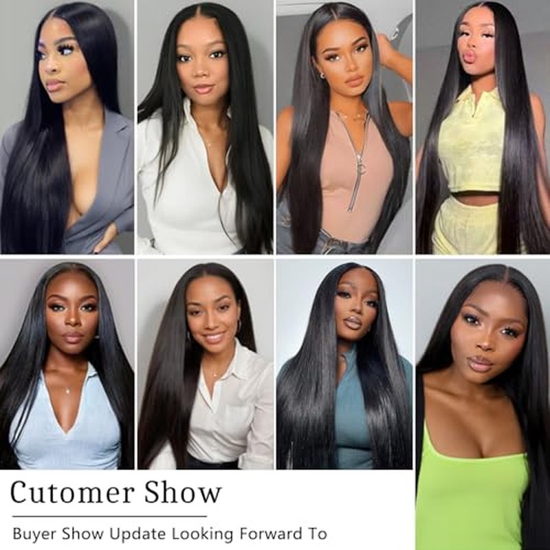 12A Human Hair Bundles Straight 4 Bundles 100% Unprocessed Brazilian Virgin Hair Double Weft Bundles Deals Human Hair Straight Human Hair Extensions Natural Color (4 Bundles, 24242424)