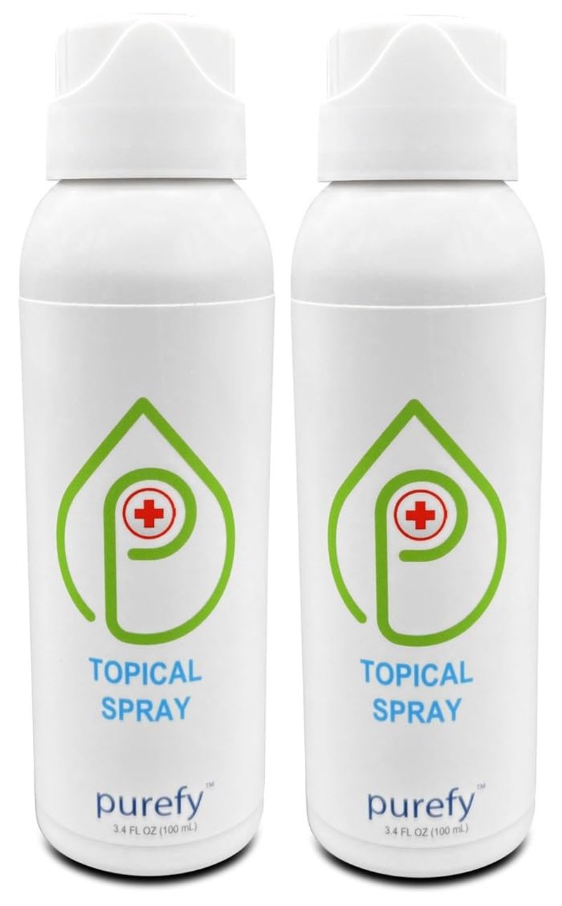 PUREFY Topical Airesol Spray (3.4oz, 2pk) Soothing Face & Body Skin Spray, Purefypro Dermal HOCL Technology, Natural Skincare Support Redness, Irritations, Eyelid Bumps, Dry Skin, Athletic Itch