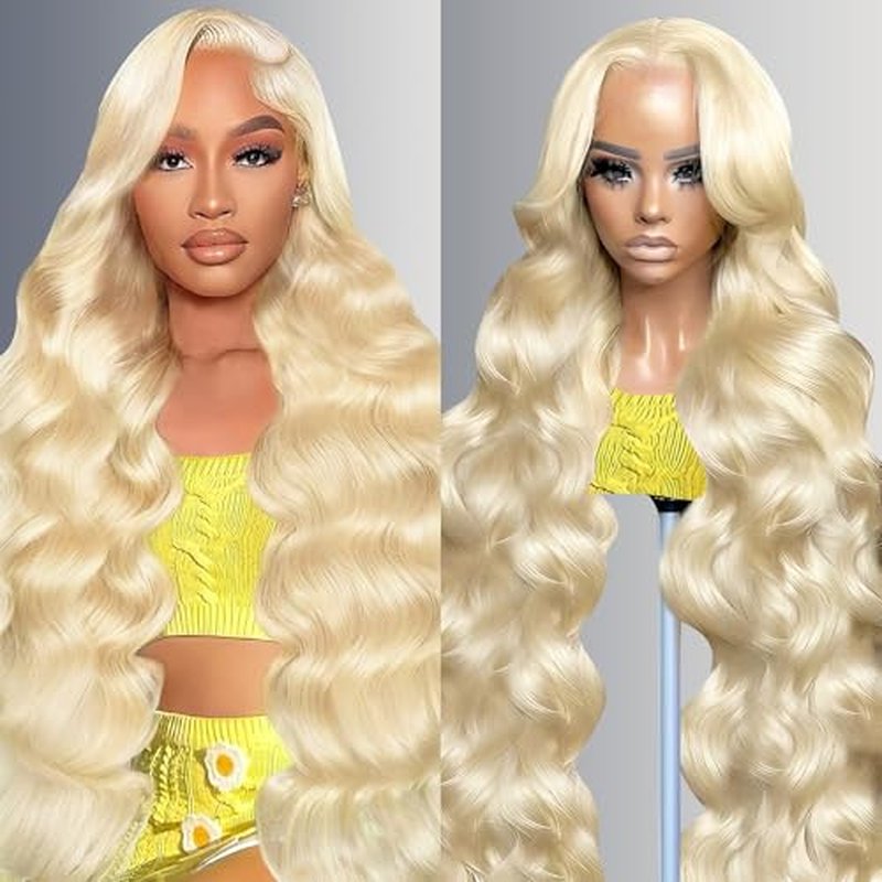 613 13x6 Lace Front Wig Human Hair 200 Density 24 Inch Body Wave 613 Blonde Wig Human Hair 13x6 200 Density HD Lace Front Wigs Human Hair Blonde Pre Plucked for Women