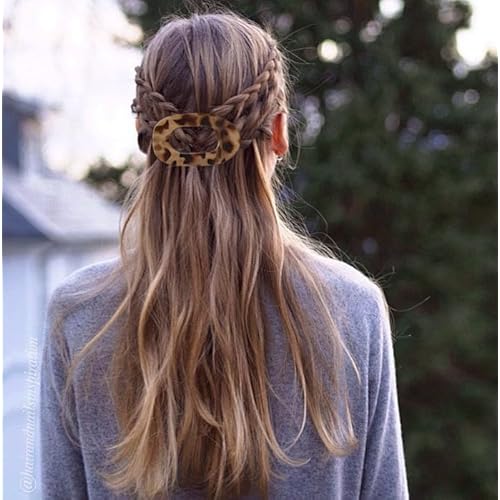 Xmasir 8 Pcs Flat Hair Clips for Women, 3 Styles French Flat Hair Claws Flower Clips Large Strong Hold No Slip Grip for Women Girls Thin Thick Hair (Multicolor)