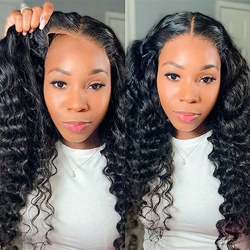 Wear and go Glueless Wig for Beginners 200% Density Glueless Wigs Human Hair Pre Plucked Water Wave Lace Front Wigs Human Hair No Glue Upgraded Ready to Wear Wigs 18 Inch