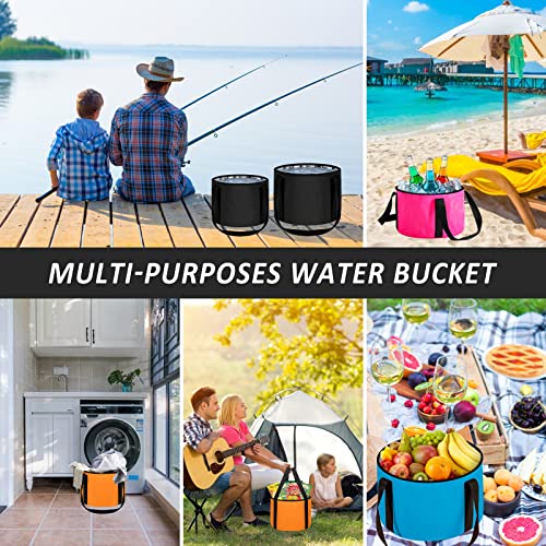 Foot Bath Basin 20L Collapsible Bucket, Portable Foot Soak Tub Feet Soaking Bucket for Outdoor Travel, Camping, Fishing(Black)