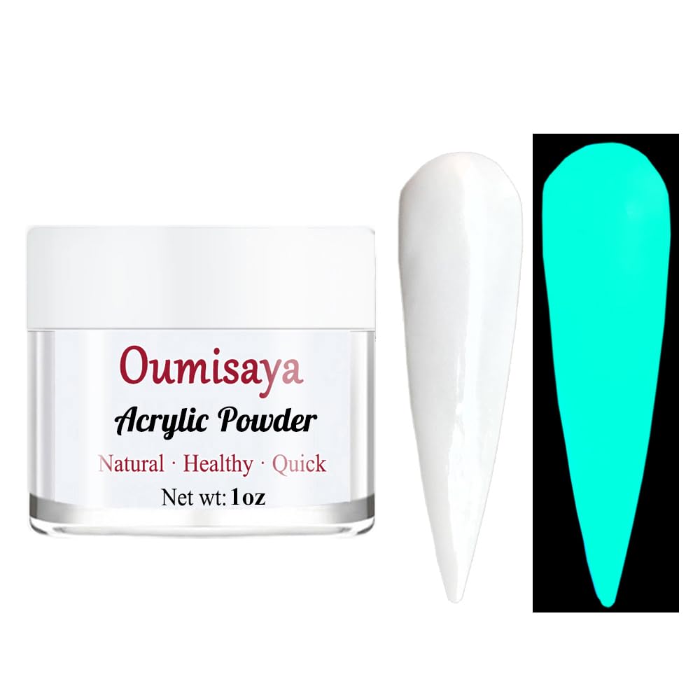 Glow in the dark White Acrylic Nail Powder for French Nails Art 1OZ AP061