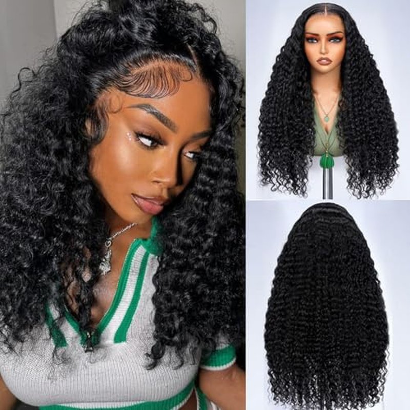 Deep Wave Wigs 13x4 Lace Front Wig Human Hair Deep Wave Lace Front Wigs Brazilian Curly Human Hair Pre Plucked Wig 200 Density