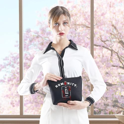 Vampire Show Inspired Gift Humanity Switch Off TVD Zipper Pouch Makeup Bag Gift for Vampire Fans (Humanity Bag)