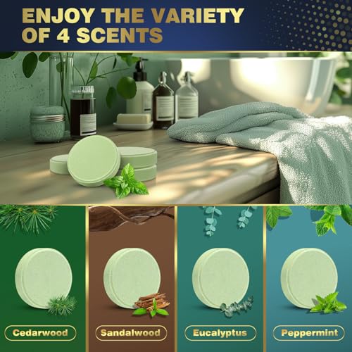 Shower Steamers Aromatherapy, Birthday Gifts for Men, SPA Self Care Relaxation Stress Relief Natural Essential Oils Bath Bombs, Christmas Stocking Stuffers for Dad Husband Boyfriend (8 Pack)