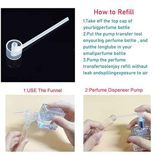 12ML Perfume Atomizer Bottle Refillable,Mini Portable Spray Bottle,Scent Pump Case,With Dispenser tool,for Out Side Work Travel Fitness (Pack of 6)