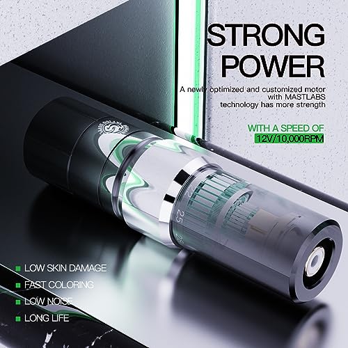 Dragonhawk Tattoo Kit, Tour Y23 Wireless Tattoo Kits Replaceable B2 Battery Tattoo Pen Machine Gun Kit with 6 Strokes Length Change for Beginner & Pro Aritsts Women Beauty