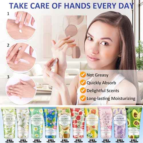 32 Pack Hand Cream Gift for Women, Bulk Hand Lotion Travel Size for Dry Cracked Hands, Mini Moisturizing Hand Cream for Christmas Gifts, Mom Gifts, Stocking Stuffers and Bridal Shower Favors