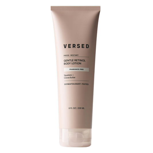 Versed Press Restart Retinol Body Lotion - Cocoa Butter + Squalane Moisturizer for Dry Skin - Firming Body Retinol to Smooth Texture & Brighten Skin - Body Breakout Treatment (8 oz)