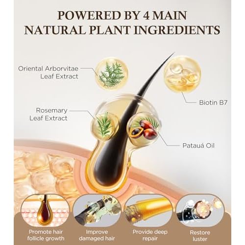 99% Pure Biotin Shampoo for 3X Thicker, Fuller Hair Growth, 80% Less Hair Loss w/Thuja Extract, Batana & Noni Fruit Oil Hair Care for Deep Nourishing,Rosemary Dandruff Treatment for Men Women,11.83oz