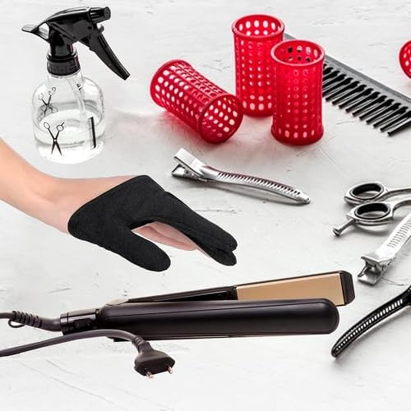 Hair Styling Gloves | 3 Finger Heat Resistant Gloves | Hair Dye Safe Curling Wand Gloves | Curling Wand Gloves | Heat