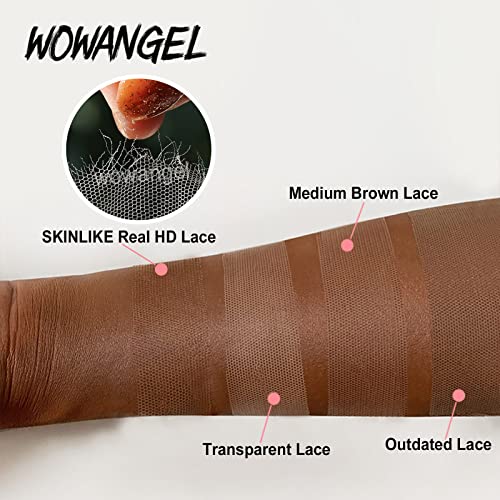 WOWANGEL 0.1mm Ultra-thin SKINLIKE Real HD Lace Closure, 5x5 Body Wave Unprocessed Virgin Human Hair Closure Pre Plucked Invisible Hair Knots Natural Hairline Invisible HD Lace - 20 Inch